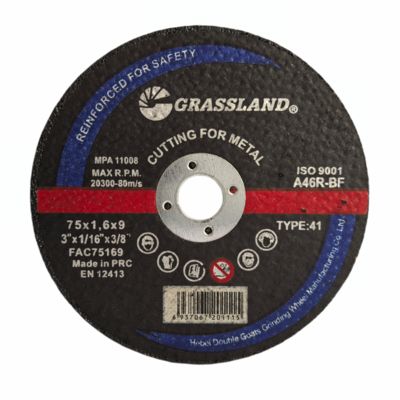 सीधे और चिप-मुक्त कट के लिए 3 इंच के मेटल ग्राइंडिंग डिस्क 75 मिमी x 1.6 मिमी x 9 मिमी निरंतर व्हील ब्लेड टफ एल्यूमीनियम ऑक्साइड अपघर्षक 80 मीटर/सेकंड