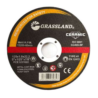Grassland 125X1X22.2mm  ceramic grain cutting dsic  this wheel delivers an exceptionally fast cut rate and unparalleled durability, offering the lowest cost per cut in the market.