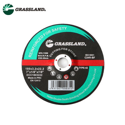 रेज़िन स्टोन कटिंग डिस्क 180 मिमी व्यास 3.2 मिमी मोटाई 22.2 मिमी छेद का आकार हाई स्पीड एंगल ग्राइंडर के साथ संगत